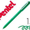 Stylo-bille pentel izee a capuchon ecriture moyenne pointe 1mm encre faible viscosite rechargeable vert