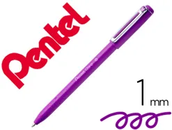 Stylo-bille pentel izee a capuchon pointe moyenne 1mm encre faible viscosite rechargeable violet