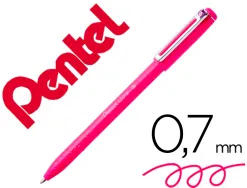 Stylo-bille pentel izee a capuchon pointe moyenne 1mm encre faible viscosite rechargeable rose