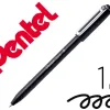 Stylo-bille pentel izee a capuchon ecriture moyenne pointe 1mm encre faible viscosite rechargeable noir