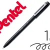 Stylo-bille pentel izee retractable ecriture moyenne pointe 1mm encre faible viscosite rechargeable noir