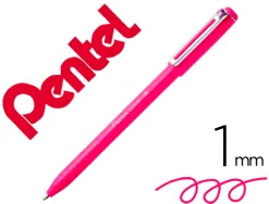 Stylo-bille pentel izee retractable ecriture moyenne pointe 1mm encre faible viscosite rechargeable rose