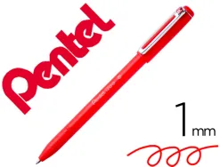 Stylo-bille pentel izee retractable ecriture moyenne pointe 1mm encre faible viscosite rechargeable rouge