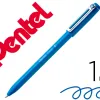 Stylo-bille pentel izee retractable ecriture moyenne pointe 1mm encre faible viscosite rechargeable bleu
