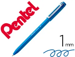 Stylo-bille pentel izee retractable ecriture moyenne pointe 1mm encre faible viscosite rechargeable bleu