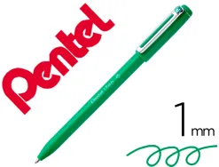 Stylo-bille pentel izee retractable ecriture moyenne pointe 1mm encre faible viscosite rechargeable vert