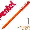 Stylo-bille pentel izee retractable ecriture moyenne pointe 1mm encre faible viscosite rechargeable orange