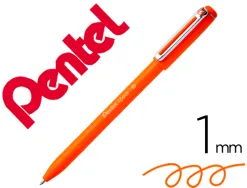 Stylo-bille pentel izee retractable ecriture moyenne pointe 1mm encre faible viscosite rechargeable orange