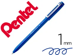 Stylo-bille pentel izee retractable ecriture moyenne pointe 1mm encre faible viscosite rechargeable bleu