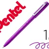 Stylo-bille pentel izee retractable ecriture moyenne pointe 1mm encre faible viscosite rechargeable violet