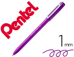 Stylo-bille pentel izee retractable ecriture moyenne pointe 1mm encre faible viscosite rechargeable violet
