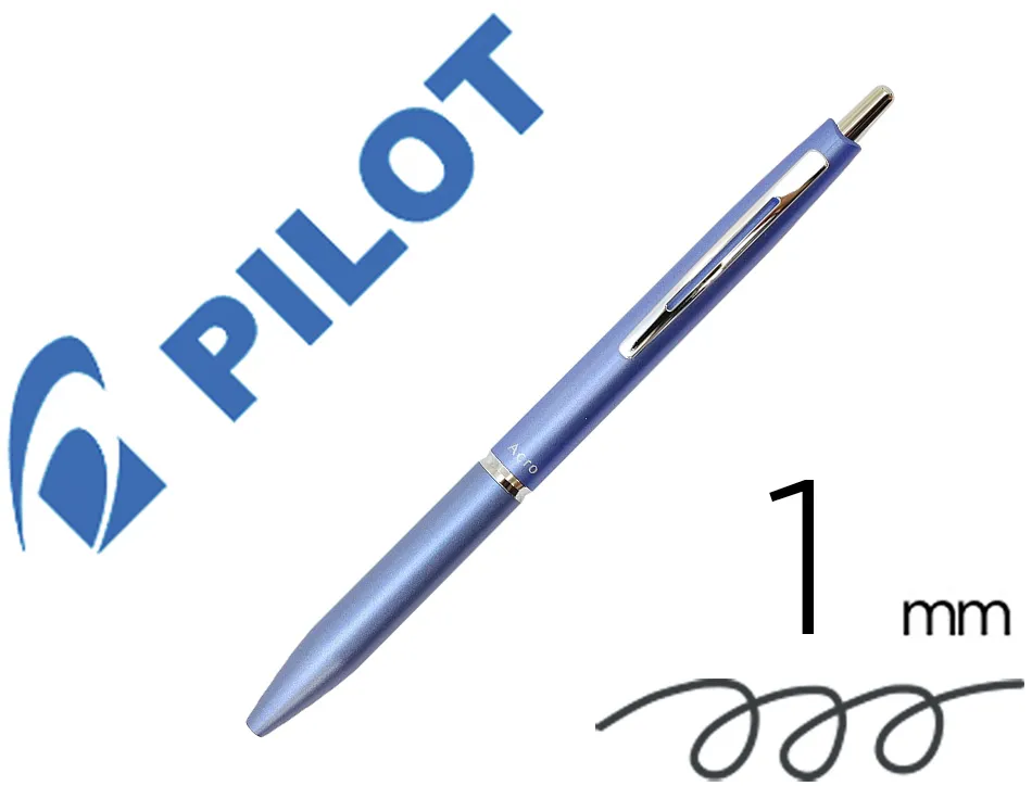 Stylo-bille pilot acro 1000 retractable pointe moyenne 1mm encre noire rechargeable coloris bleu clair avec coffret