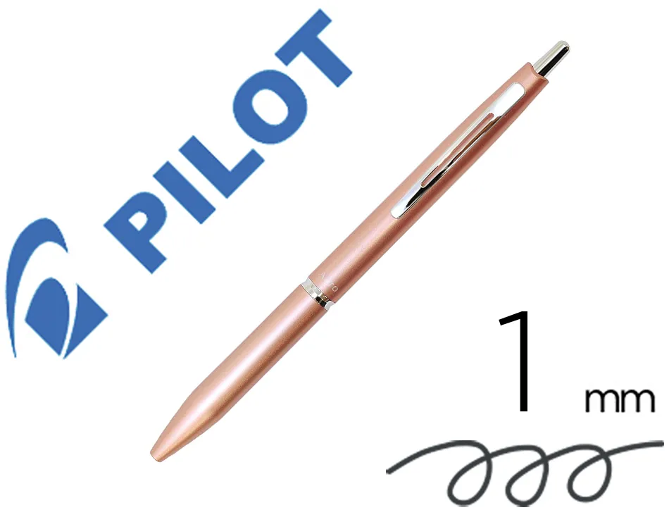 Stylo-bille pilot acro 1000 retractable pointe moyenne 1mm encre noire rechargeable coloris rose avec coffret