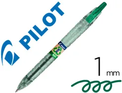 Stylo-bille pilot b2p ecoball begreen retractable rechargeable. pointe moyenne. coloris vert