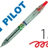 Stylo-bille pilot b2p ecoball begreen retractable rechargeable. pointe moyenne. coloris rouge