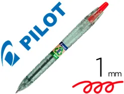 Stylo-bille pilot b2p ecoball begreen retractable rechargeable. pointe moyenne. coloris rouge