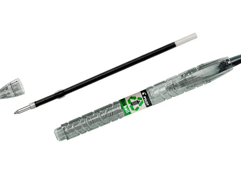 Stylo-bille pilot b2p ecoball begreen retractable rechargeable. pointe moyenne. coloris noir 621581