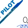 Stylo-bille pilot bp-s écriture moyenne 0.5mm encre douce pointe indéformable rechargeable corps translucide bleu