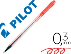 Stylo-bille pilot bp-s matic écriture fine 0.3mm 800m encre classique rétractable corps translucide rechargeable rouge