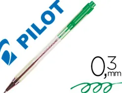 Stylo-bille pilot bp-s matic écriture fine 0.3mm 800m encre classique rétractable corps translucide rechargeable vert
