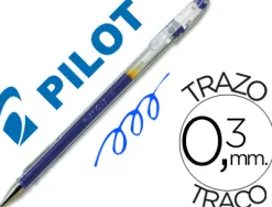 Stylo-bille pilot g1 5 écriture fine 0.3mm encre gel rechargeable corps translucide coloris bleu