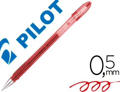 Stylo-bille pilot g1 7 écriture moyenne 0.5mm encre gel corps translucide couleur dense rouge