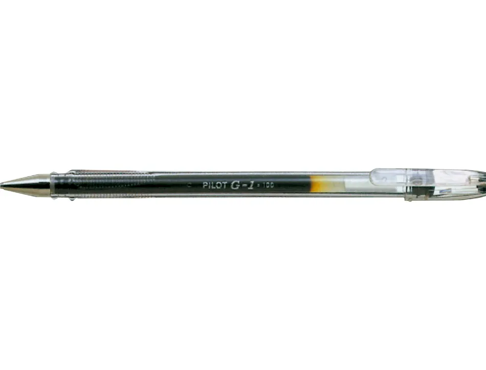 Stylo-bille pilot g1 5 écriture fine 0.3mm encre gel rechargeable corps translucide coloris noir