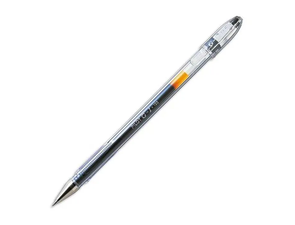 Stylo-bille pilot g1 5 écriture fine 0.3mm encre gel rechargeable corps translucide coloris noir