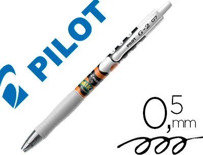 Stylo-bille pilot g2 7 mika édition limitée oeuf écriture moyenne encre gel rétractable corps translucide noir