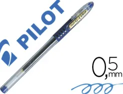 Stylo-bille pilot g1 grip écriture moyenne 0.5mm encre gel rechargeable corps translucide grip caoutchouc bleu
