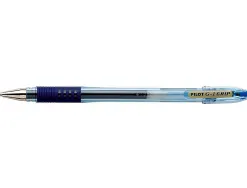 Stylo-bille pilot g1 grip écriture moyenne 0.5mm encre gel rechargeable corps translucide grip caoutchouc bleu