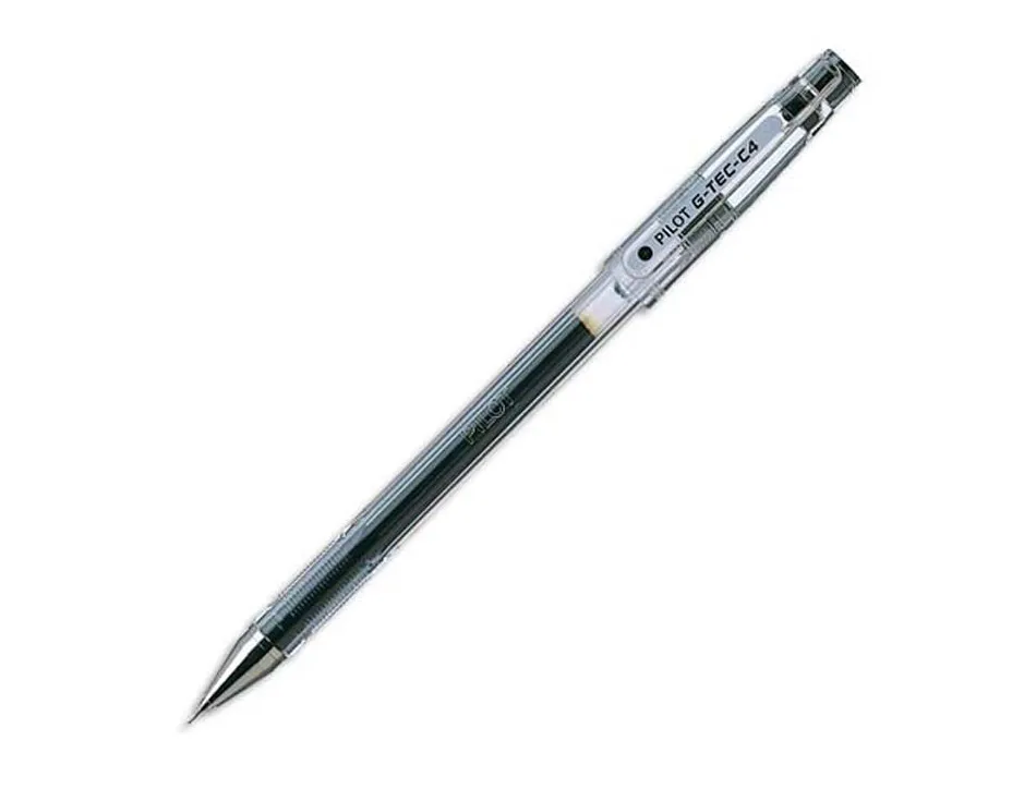 Stylo-bille pilot g-tec-c4 pointe hi-tec écriture extra fine 0.2mm encre gel corps translucide noir