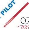 Stylo-bille pilot kleer effaçable pointe conique moyenne 0,7mm gomme sur le capuchon encre couleur rouge