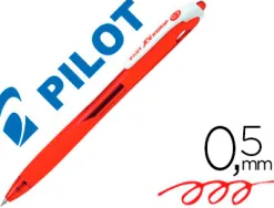 Stylo-bille pilot rexgrip écriture 0.5mm encre ultra douce corps caoutchouté rétractable rechargeable couleur rouge