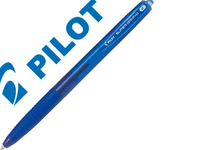 Stylo-bille pilot super grip g rétractable pointe fine coloris bleu