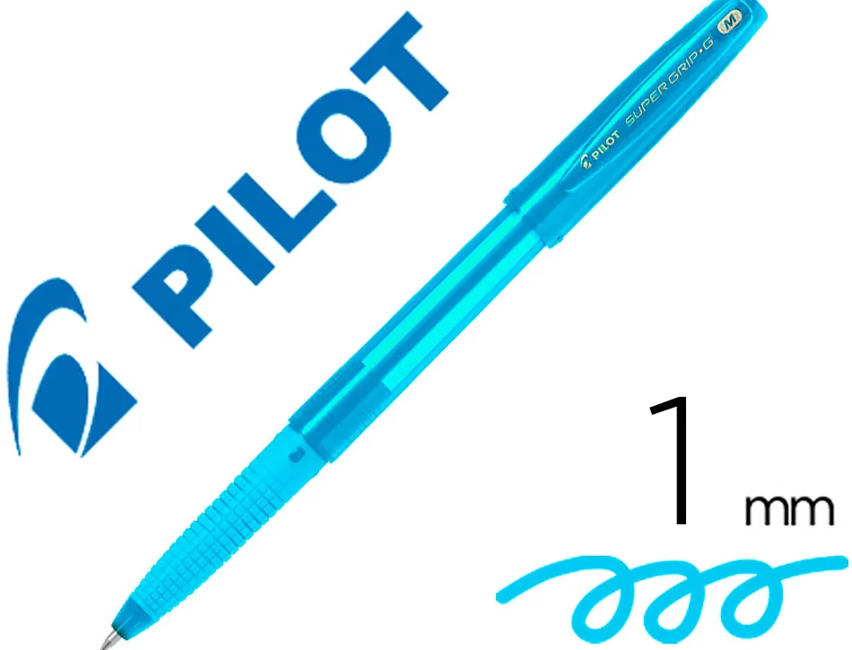 Stylo-bille pilot super grip g neon capuchon pointe moyenne bille ultra-resistante corps et