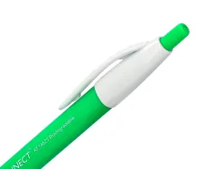 Stylo-bille q-connect biodegradable vert écriture moyene 0.5mm encre classique rétractable couleur bleu