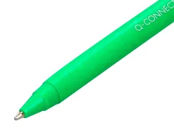 Stylo-bille q-connect biodegradable vert écriture moyene 0.5mm encre classique rétractable couleur bleu
