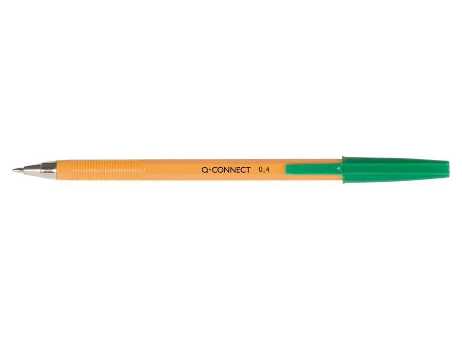Stylo-bille q-connect écriture fine 0.3mm encre classique bille indéformable capuchon encre couleur vert