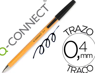 Stylo-bille q-connect écriture fine 0.3mm encre classique bille indéformable capuchon encre couleur noir