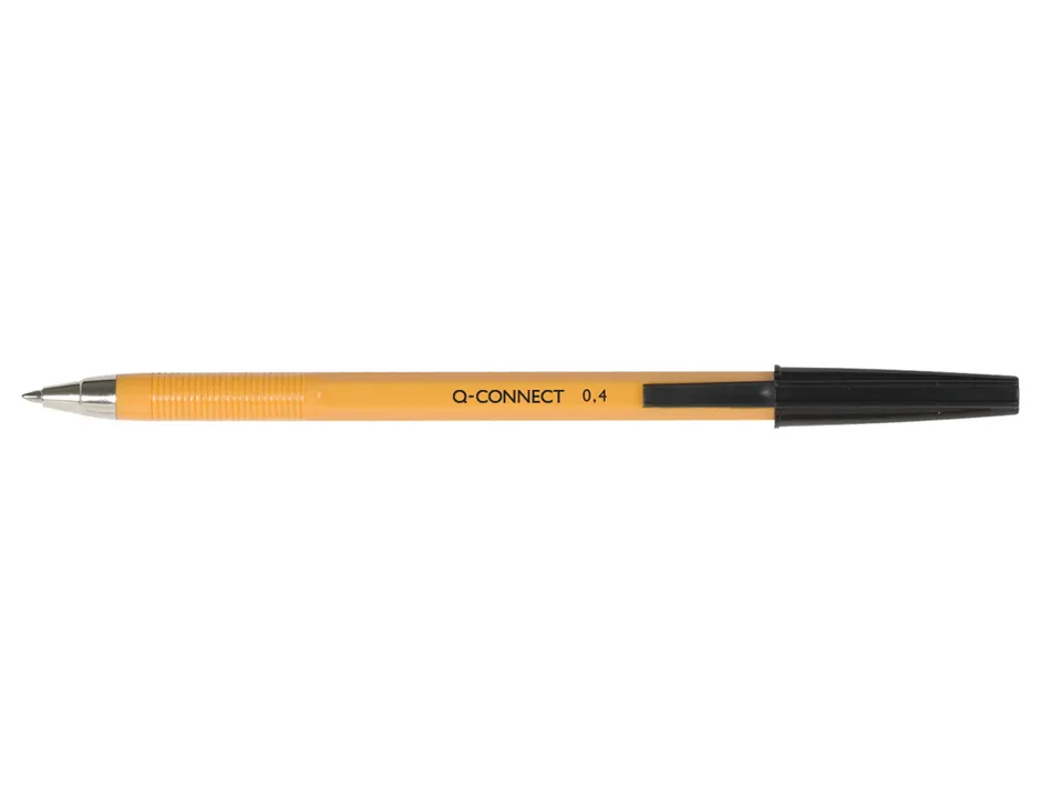 Stylo-bille q-connect écriture fine 0.3mm encre classique bille indéformable capuchon encre couleur noir