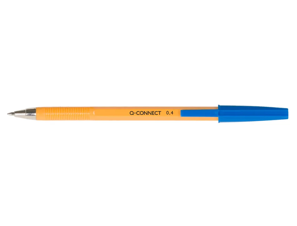 Stylo-bille q-connect écriture fine 0.3mm encre classique bille indéformable capuchon encre couleur bleu
