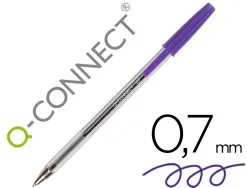 Stylo-bille q-connect écriture moyenne 0.7mm encre classique bille indéformable capuchon encre couleur violet