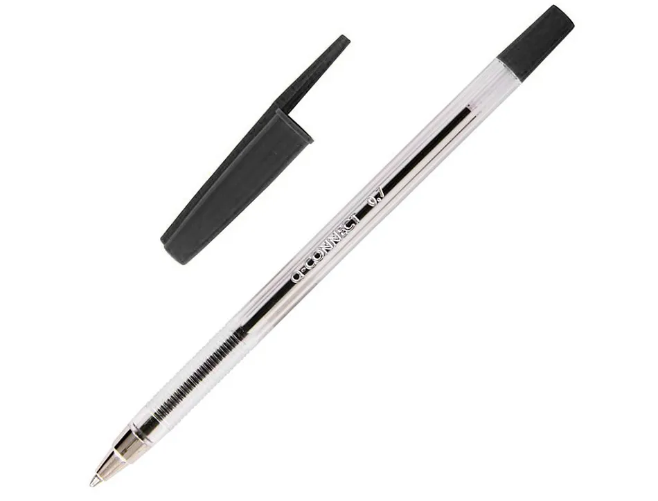 Stylo-bille q-connect écriture moyenne 0.7mm encre classique bille indéformable capuchon couleur encre noir