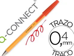 Stylo-bille q-connect écriture fine 0.3mm encre classique bille indéformable capuchon encre couleur rouge