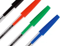 Stylo-bille q-connect écriture moyenne 0.7mm encre classique bille indéformable capuchon couleur encre rouge