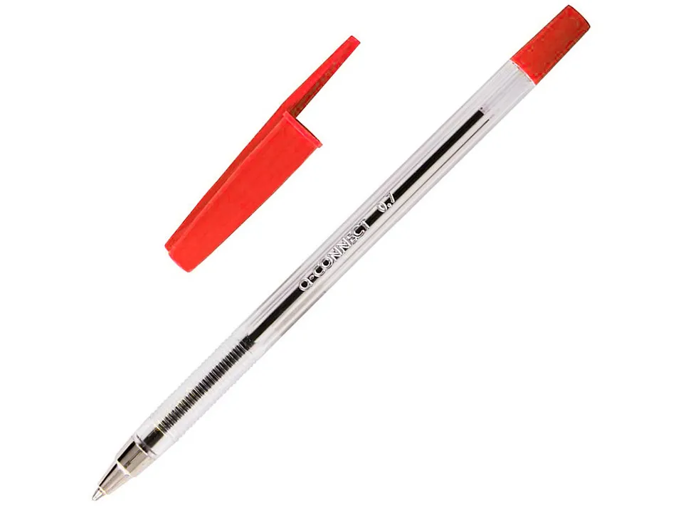 Stylo-bille q-connect écriture moyenne 0.7mm encre classique bille indéformable capuchon couleur encre rouge