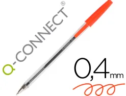 Stylo-bille q-connect écriture moyenne 0.7mm encre classique bille indéformable capuchon couleur encre rouge