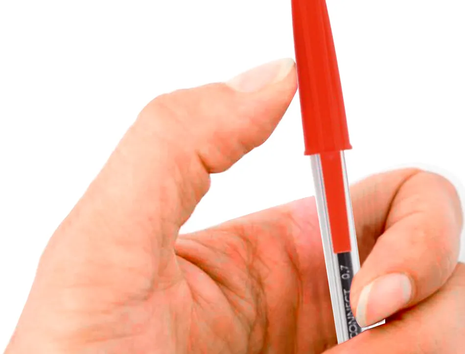 Stylo-bille q-connect écriture moyenne 0.7mm encre classique bille indéformable capuchon couleur encre rouge