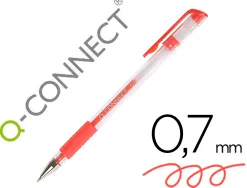 Stylo-bille q-connect écriture moyenne 0.5mm corps translucide grip caoutchouc coloris rouge